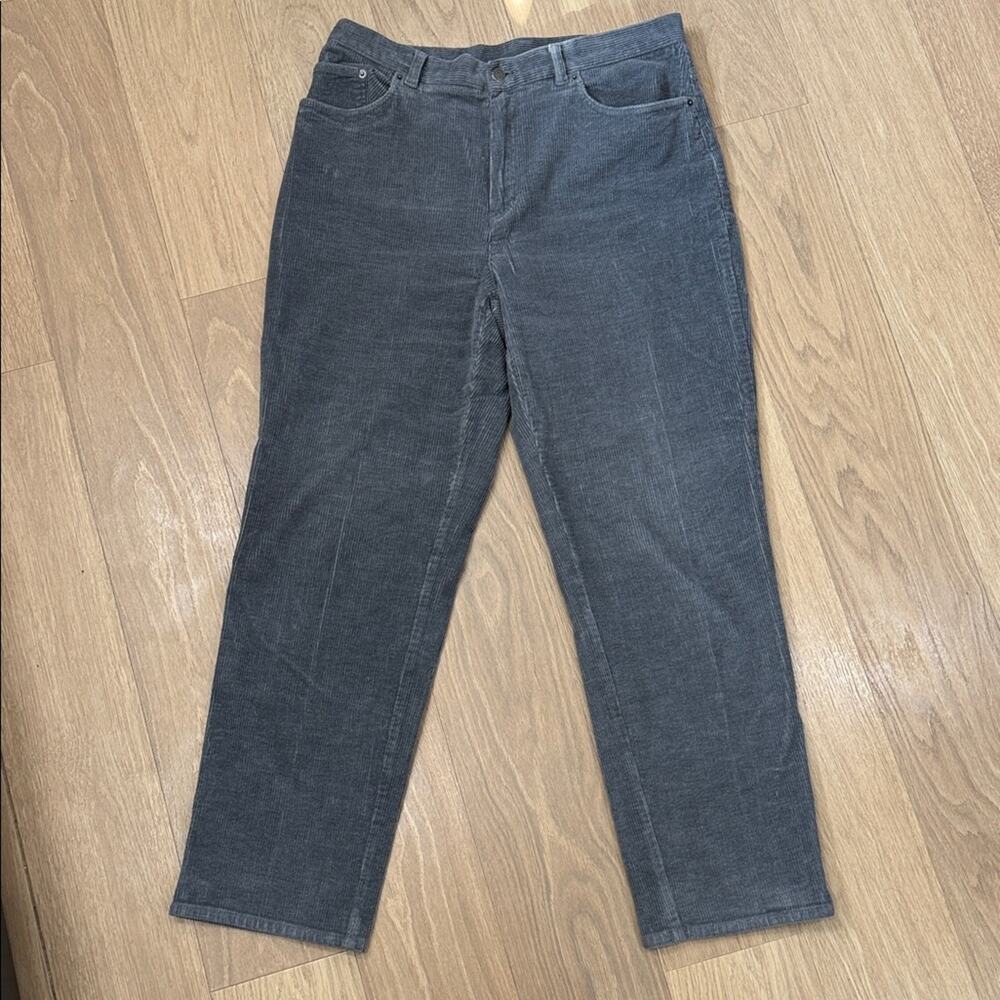 Ralph Lauren Women's Straight Leg Gray Corduroy Pants Size 14